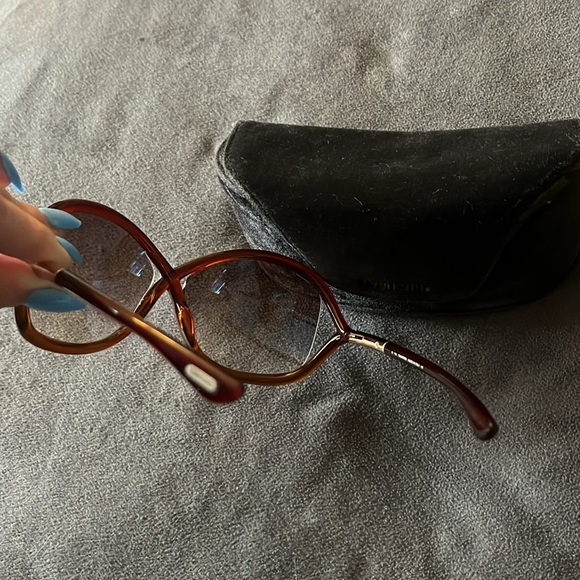 *SOLD* Tom Ford Whitney Sunglasses Red Brown Gold Tone Butterfly With Hard Case - Picture 13 of 14